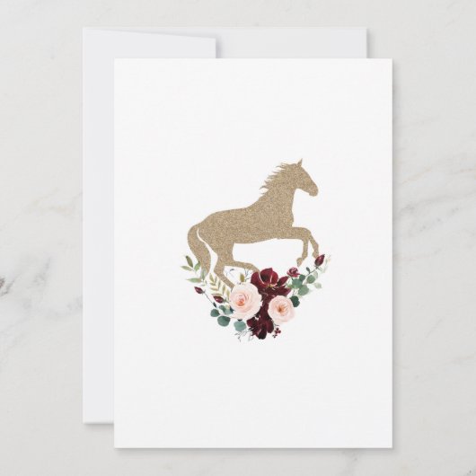 乗馬の結婚式 保存日 招待状 (裏面)