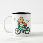 乗馬の自転車-男性 ツートーンマグカップ (左)