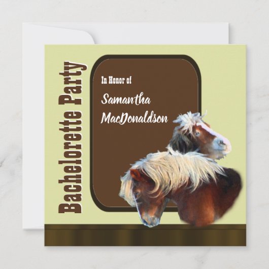 乗馬の花嫁お別れパーティー 招待状 (正面)