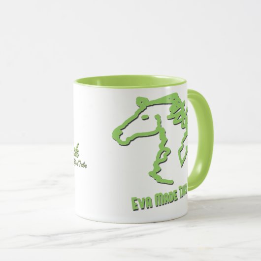 乗馬の虹のマグ-エヴァはこれを作りました マグカップ (正面右)