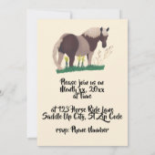乗馬の誕生日パーティー招待状 招待状 (裏面)