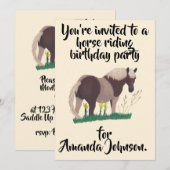 乗馬の誕生日パーティー招待状 招待状 (正面/裏面)