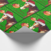 乗馬の馬のクリスマス ラッピングペーパー (コーナー)