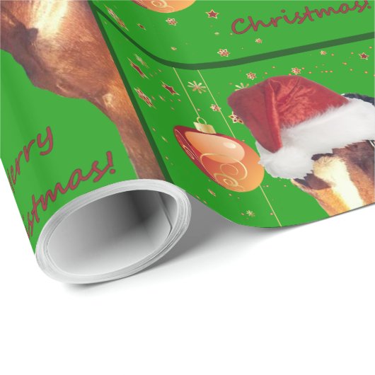 乗馬の馬のクリスマス ラッピングペーパー (ロールコーナー)