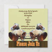 乗馬の馬のバチェロレッテ 招待状 (裏面)