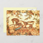 乗馬の馬の郵便はがき1 案内ポストカード (正面/裏面)