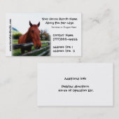 乗馬の馬の馬小屋か搭乗 名刺 (正面/裏面)