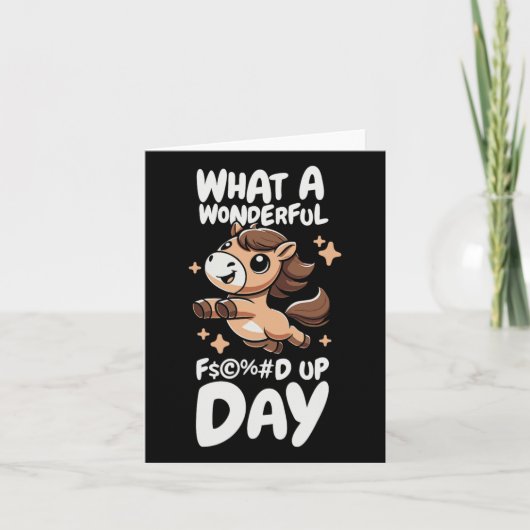 乗馬の馬 – ライダーは日を追い上げた カード (正面)