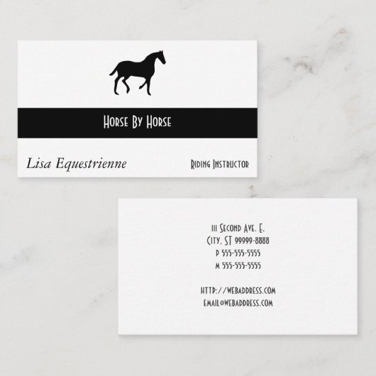 乗馬の馬 名刺 (正面/裏面)