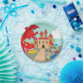 乗馬の騎士および赤いトンボ ペーパープレート (パーティー)