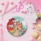 乗馬の騎士および赤いトンボ ペーパープレート (パーティー)