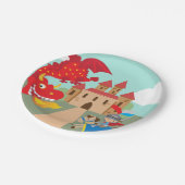 乗馬の騎士および赤いトンボ ペーパープレート (アングル)