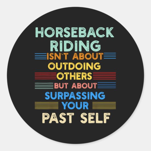 乗馬はアウトワークあなたの過去自己Positiv ラウンドシール (正面)