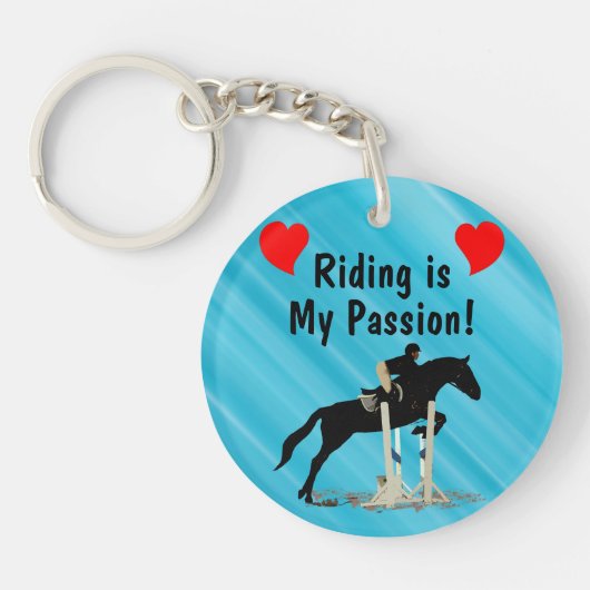 乗馬は私の情熱の馬Keychainです キーホルダー (正面)