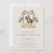 乗馬をテーマにした馬の誕生日パーティー 招待状 (正面)