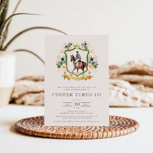乗馬をテーマにした馬の誕生日パーティー 招待状