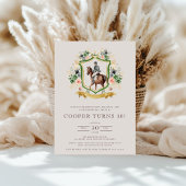 乗馬をテーマにした馬の誕生日パーティー 招待状