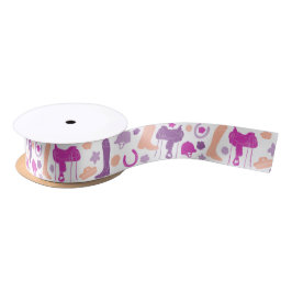 乗馬をテーマにした馬術パターン(の模様が)ある サテンリボン