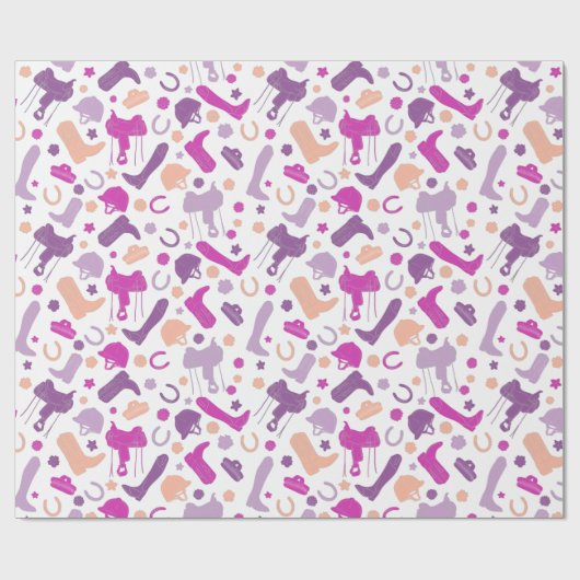 乗馬をテーマにした馬術パターン(の模様が)ある ラッピングペーパー (フラット)