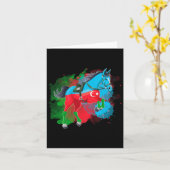 乗馬アゼルバイジャン国旗 カード (黄色い花)