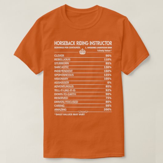 乗馬インストラクターデイリーファクター2ギフトI Tシャツ (デザイン正面)