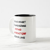 乗馬インストラクター素晴らし、 ツートーンマグカップ (正面左)