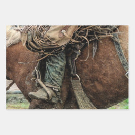 乗馬ウェスタンロデオカウボーイ ラッピングペーパーシート