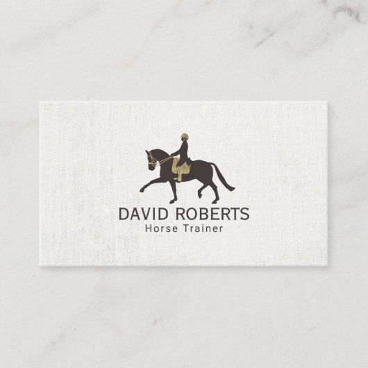 乗馬ウマ科の馬調馬師 名刺 (正面)