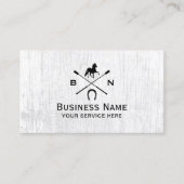 乗馬ウマ科の馬馬車木素朴木 名刺 (正面)