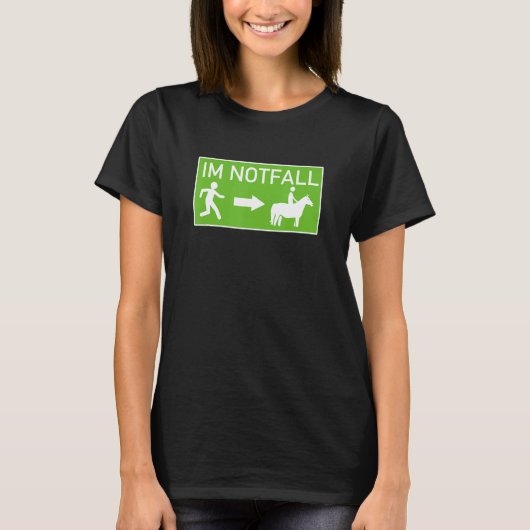 乗馬エメラルドに乗って逃げ道として乗る馬 Tシャツ (正面)