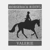 乗馬エレガント銀の馬ショー フリースブランケット (正面)