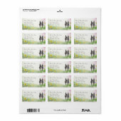 乗馬カップルと花馬の住所 ラベル (フルシート)