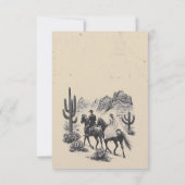 乗馬カップルの食べ物の選択と歌の要求 出欠カード (裏面)