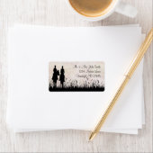 乗馬カップル乗馬アドレス ラベル (インサイチュ)