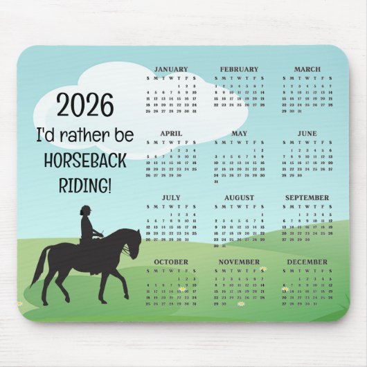 乗馬カレンダー 2025年 マウスパッド (正面)