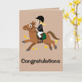 乗馬ガールパフォーマンスおめでとう カード (黄色い花)