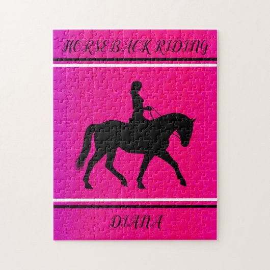 乗馬ガールパーソナライズされたパズル。ジグソー ジグソーパズル (縦)