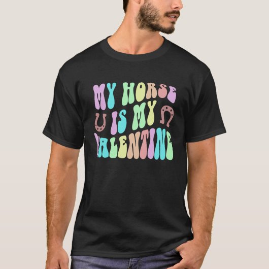 乗馬キッズ MY HORSE IS MY VALENTINE ロデオ 馬術 Tシャツ (正面)