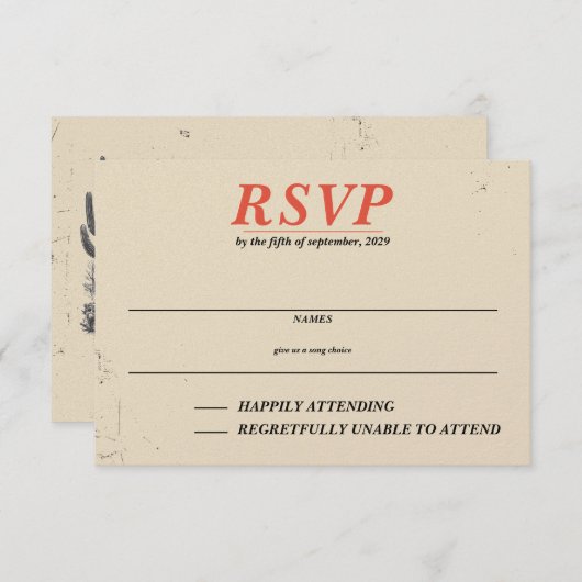 乗馬キャニオンカップル 出欠カード (正面/裏面)