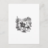 乗馬キャニオン結婚カップル エンクロージャーカード (裏面)