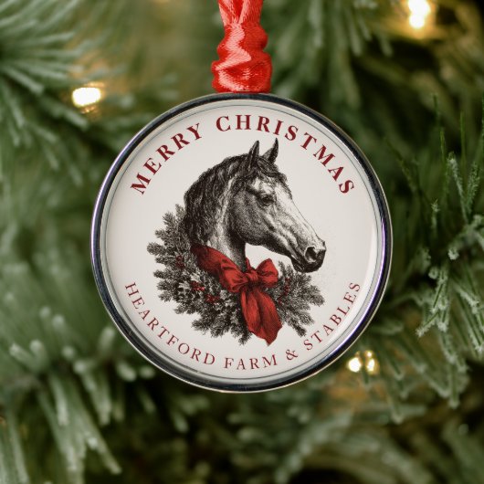乗馬クリスマス 馬 お祭り ヴィンテージ ホリデー メタルオーナメント (ツリー)