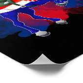 乗馬クロアチア国旗 ポスター (角)