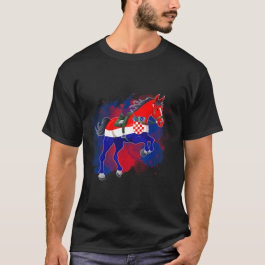 乗馬クロアチア国旗 Tシャツ (正面)