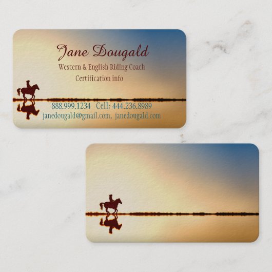 乗馬コーチインストラクタートレーナーカスタム 名刺 (正面/裏面)