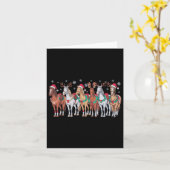 乗馬サンタハットクリスマスライトアニマルロフ カード (黄色い花)