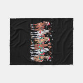 乗馬サンタハットクリスマスライトアニマルロフ フリースブランケット (正面(横))