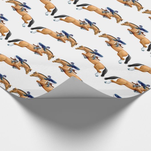 乗馬ショーのジャンパーの馬のギフト用包装紙 ラッピングペーパー (角)