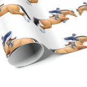 乗馬ショーのジャンパーの馬のギフト用包装紙 ラッピングペーパー (ロールコーナー)