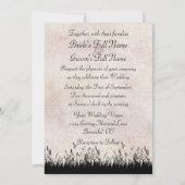 乗馬シルエットカップル結婚サンセット 招待状 (裏面)