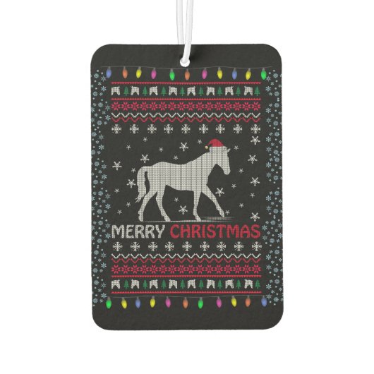 乗馬ジャンプのメリークリスマス カーエアーフレッシュナー (裏面)